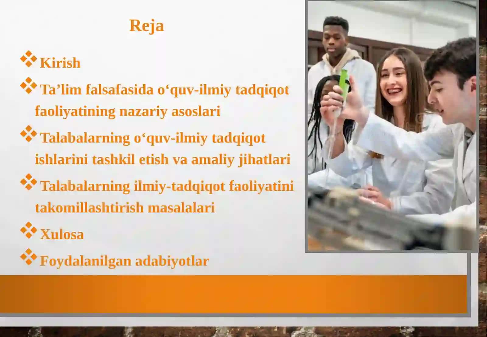 Talabalarning oʻquv-ilmiy tadqiqot ishlarini bajarish 2