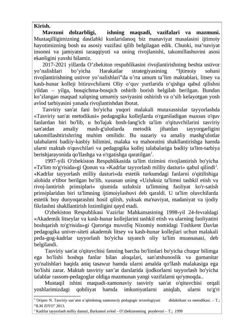 Tasviriy san'at metodikasi 2