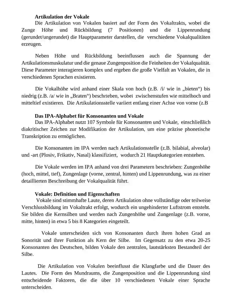 Artikulationsart. Vokale und Konsonanten 2