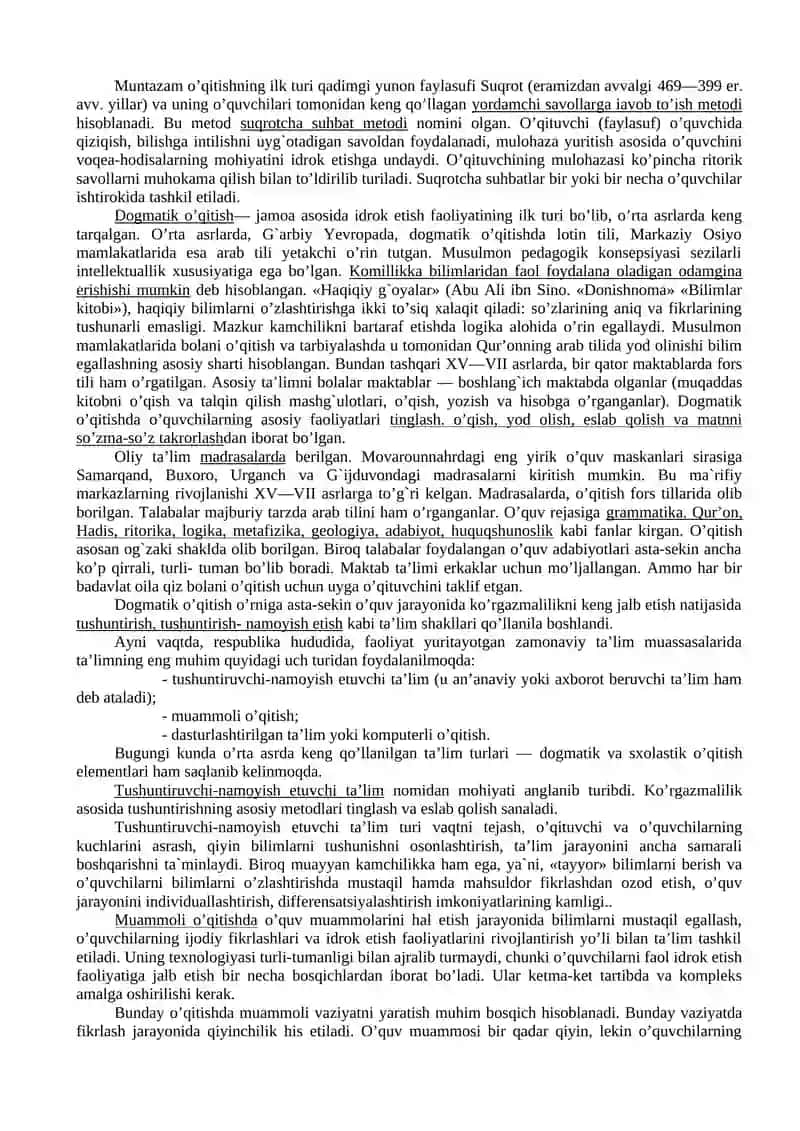 TA’LIMNING TASHKILIY SHAKLLARI VA METODLARI 2
