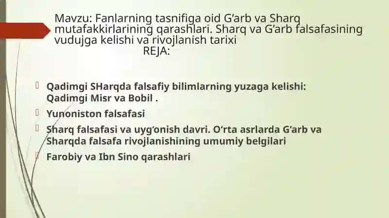 Sharq va G'arb Mutafakkirlari 2