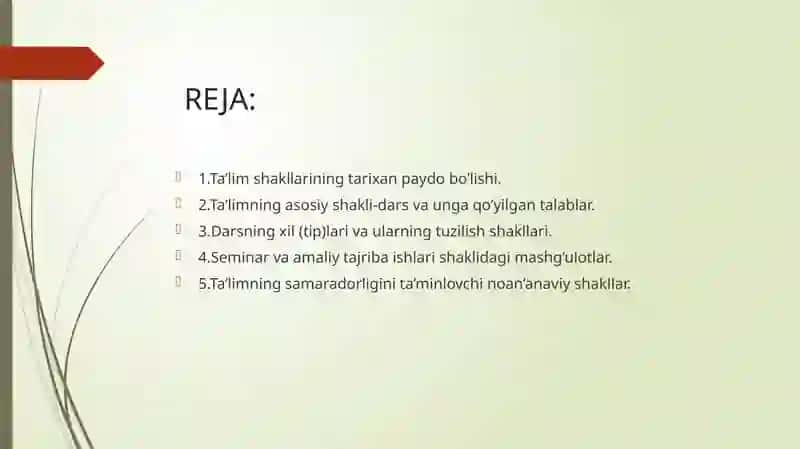 TA’LIMNI TASHKIL ETISH SHAKLLARI VA TURLARI 2