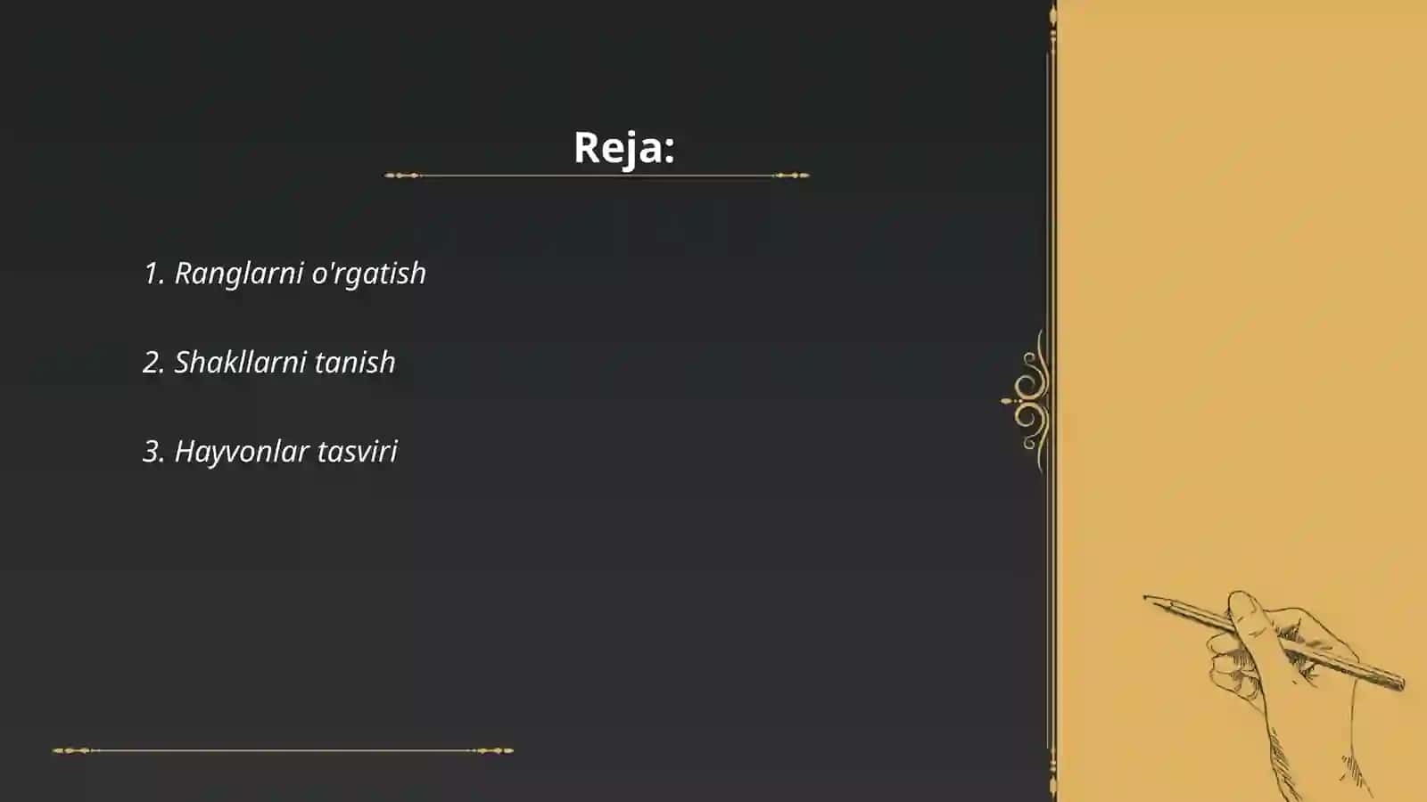 Ranglarni o'rgatish 2