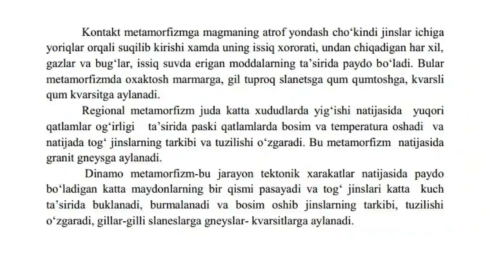 Metamorfik tog' jinslari 2