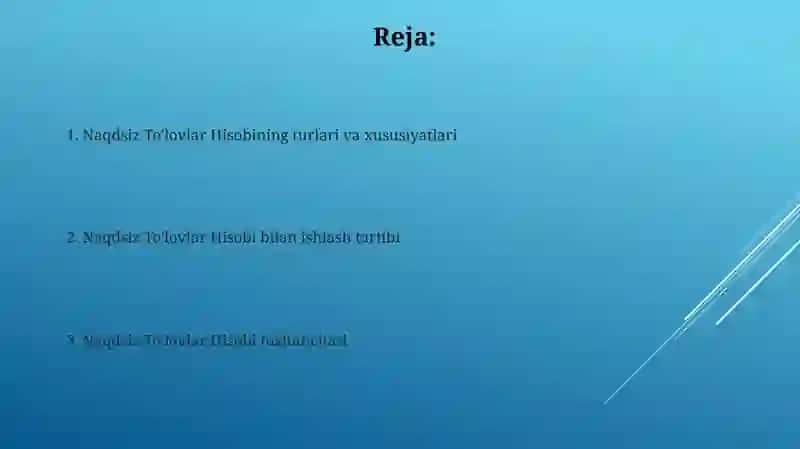 Naqd pulsiz hisob kitob operatsiyalari hisobi 2