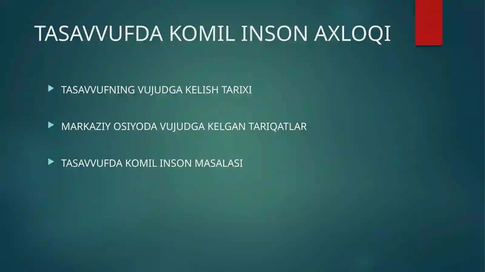 TASAVVUFDA KOMIL INSON AXLOQI 2