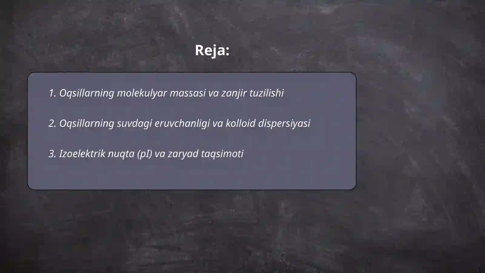 Oqsillarning Fizik - Kimyoviy Xossalari 2