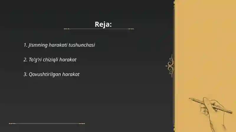 Harakatlar kinametikasi 2
