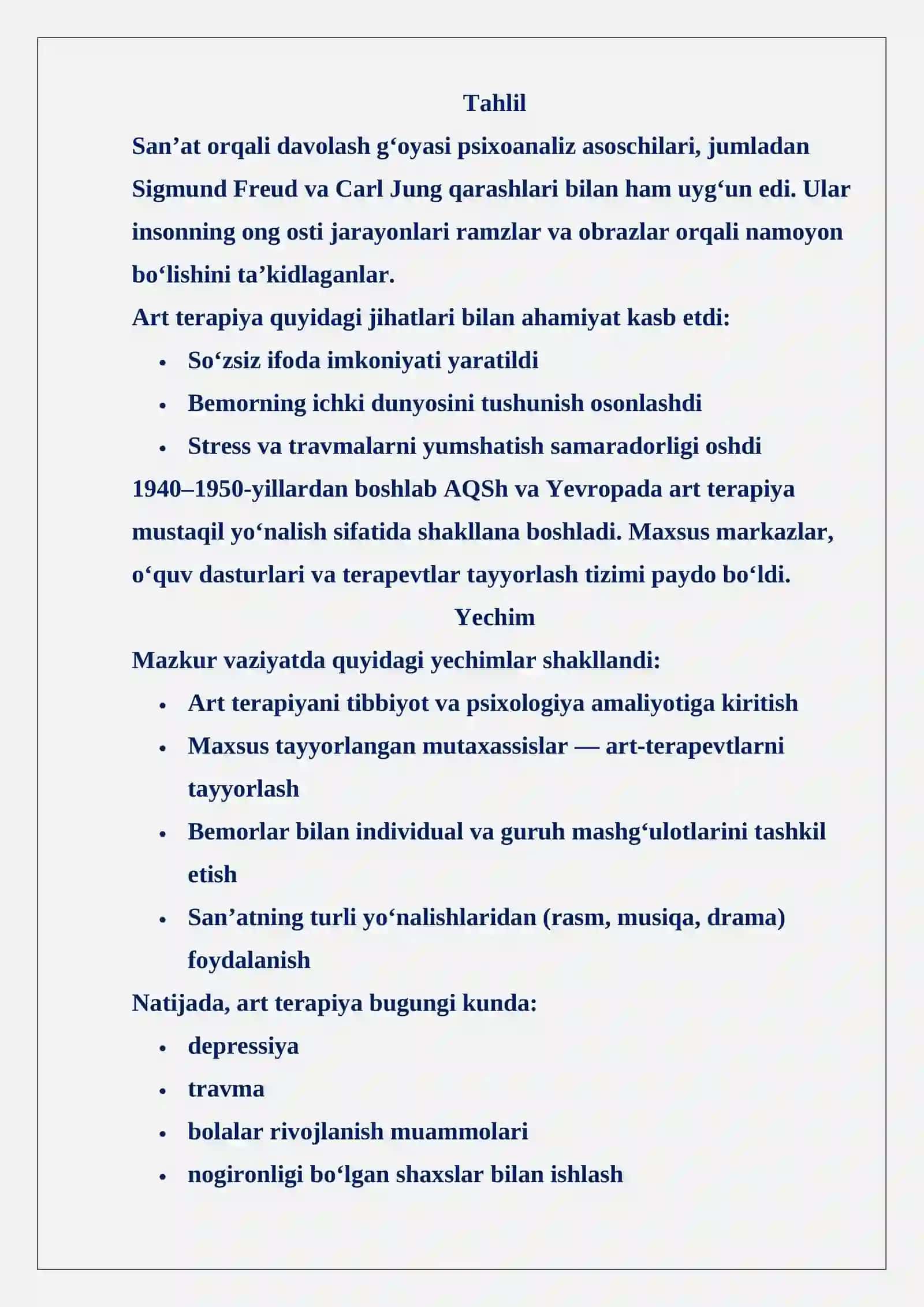 ART TERAPIYANING SHAKLLANISHI VA RIVOJLANISHI TARIXI 2