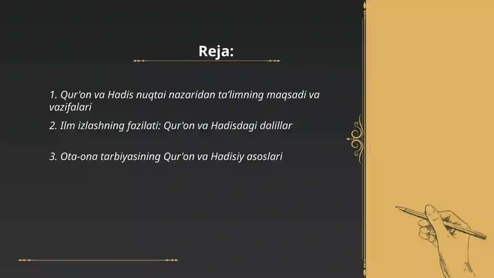 Qur'on Karim va Hadisi shariflarda taʼlim-tarbiya masalalari 2
