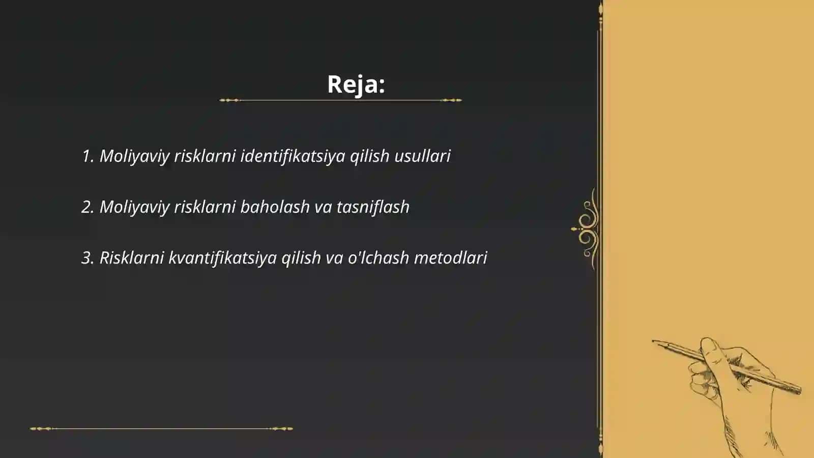 Moliyaviy risklarni boshqarish usullari 2