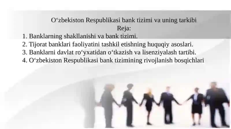 O‘zbekiston Respublikasi bank tizimi va uning tarkibi 2