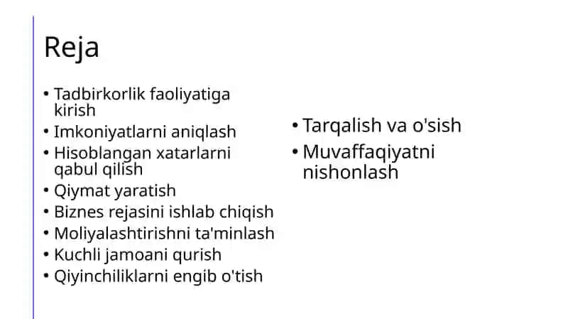 Tadbirkorlik faoliyati 2