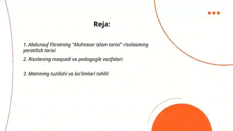 Abdurauf Fitratning “Muhtasar islom tarixi” risolasi 2