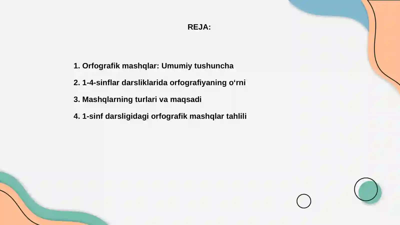 Orfografik mashqlar tahlili 2