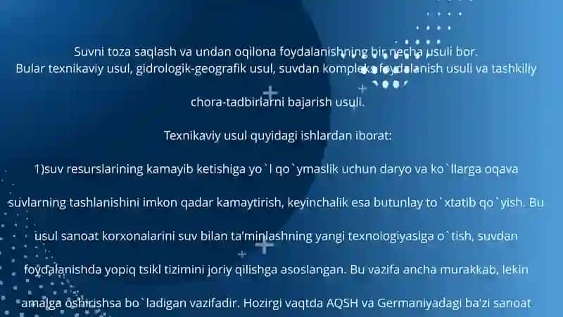SUV TA'MINOT INSHOATLARIDA SUVNI TOZALASH USULLARI 2