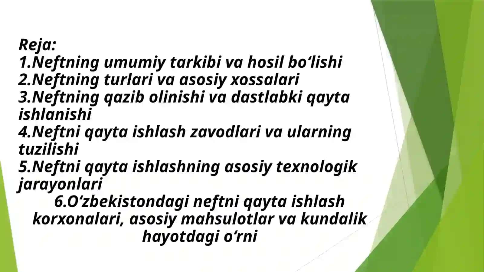 NEFT VA UNI QAYTA ISHLASH KORXONALARI 2