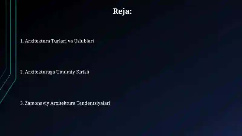 Arxitektura haqida umumiy malumot 2
