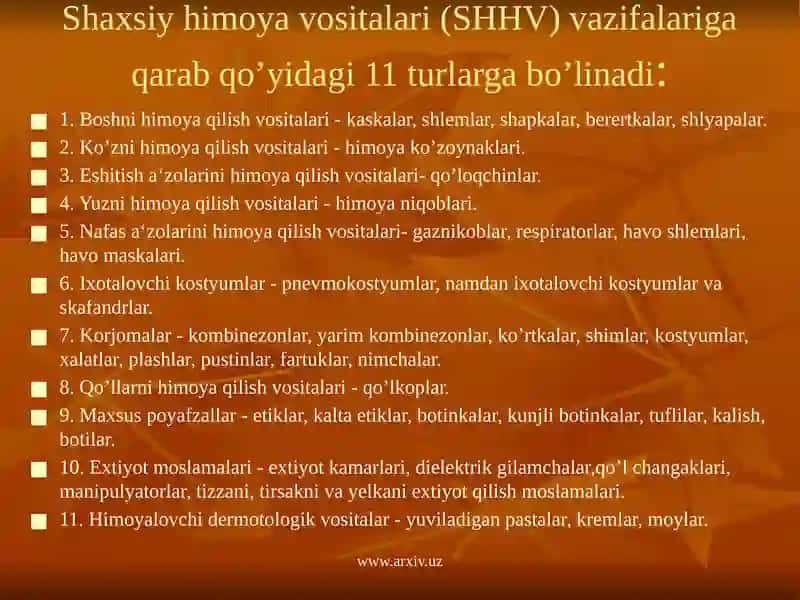 Shaxsiy himoya vositalari 2