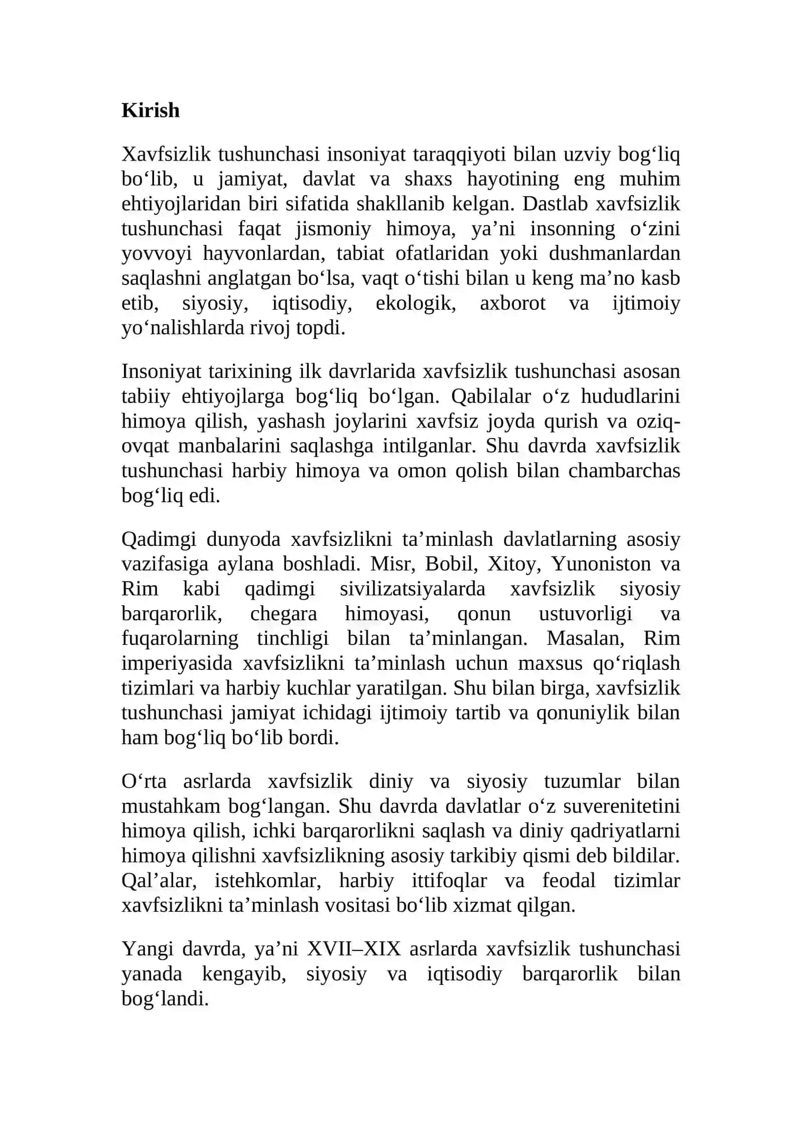 Xavfsizlikning tarixiy taraqqiyoti 2