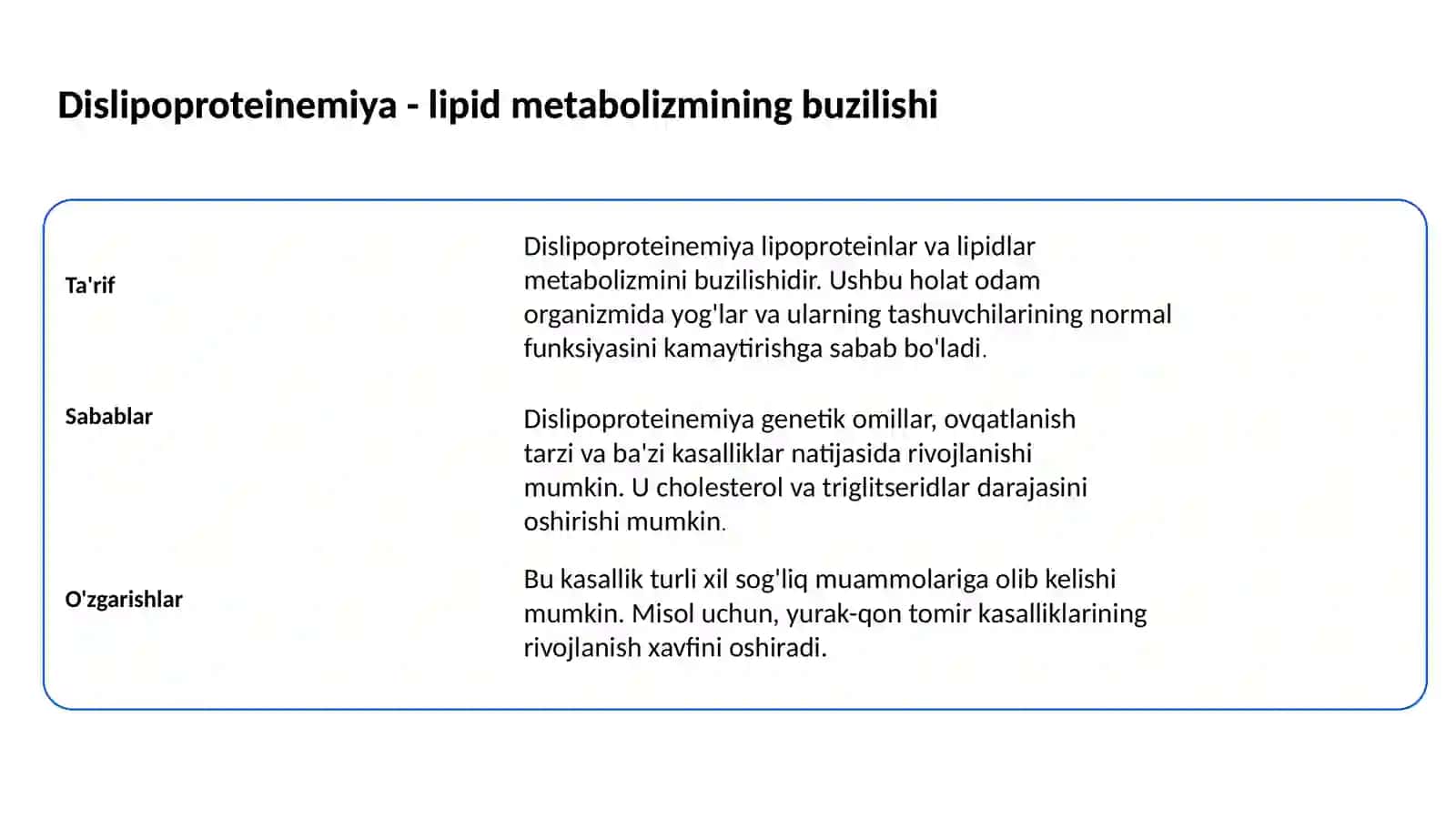 Dislipoproteinemiya turlari 2