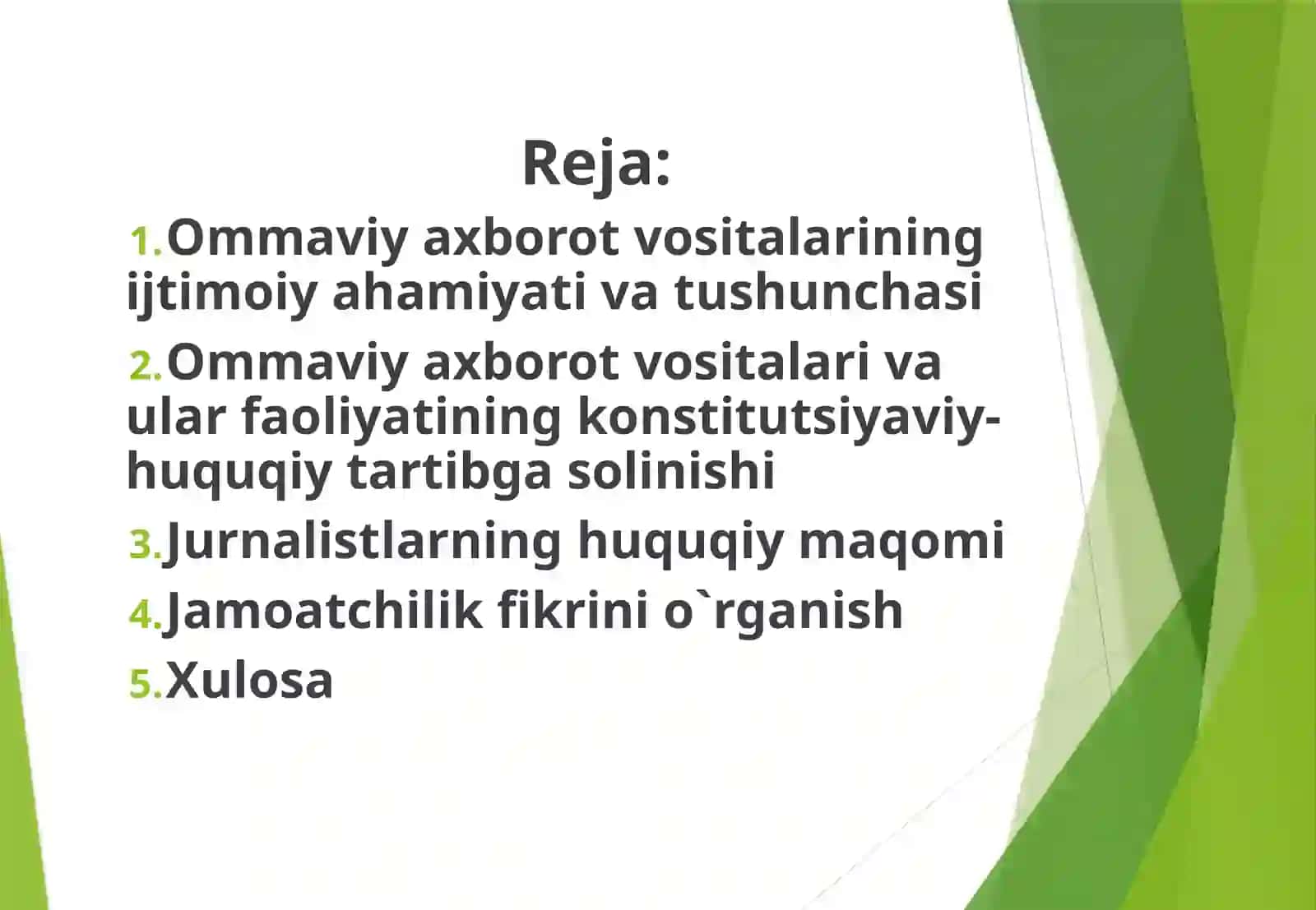 Oʻzbekiston Respublikasida ommaviy axborot vositalarining faoliyati 2