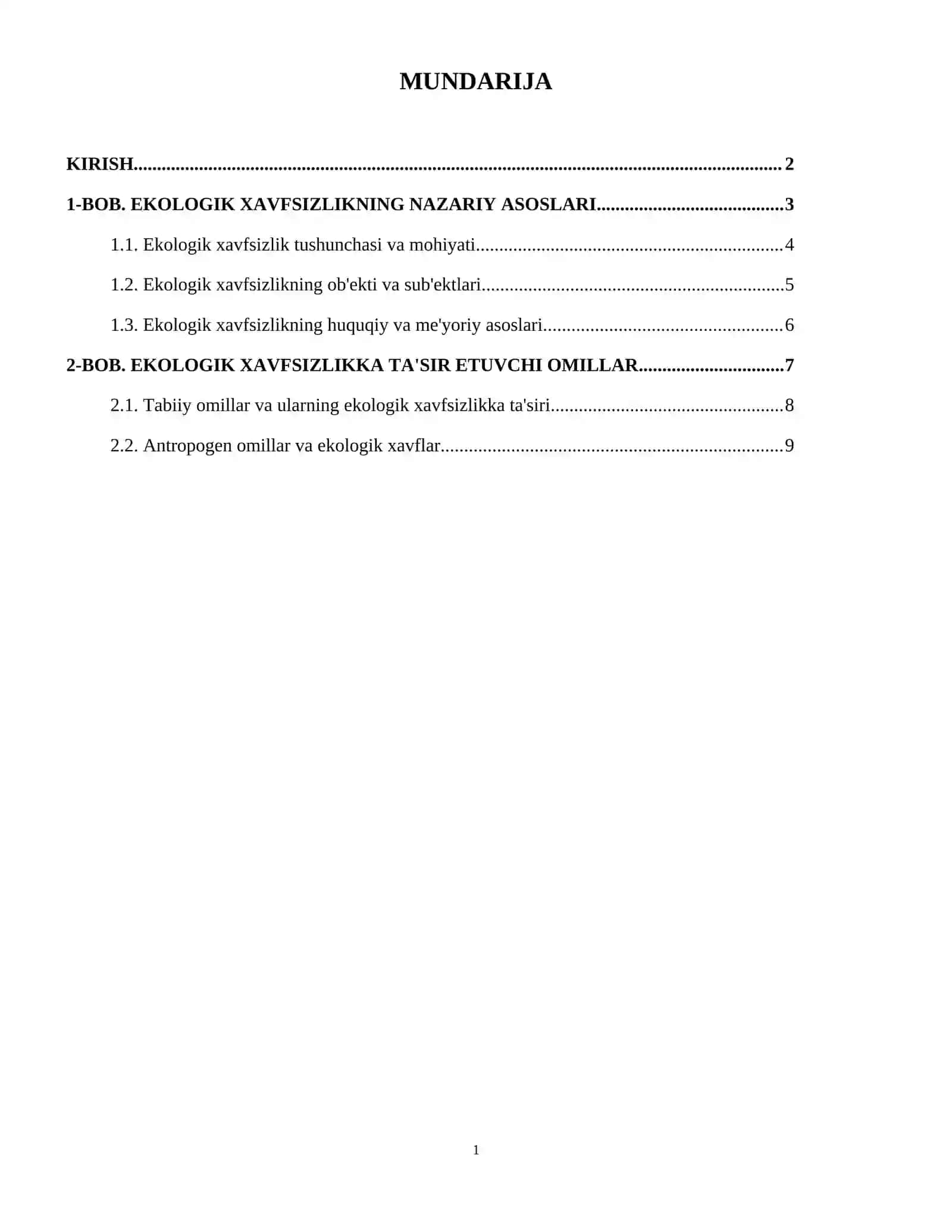 Ekologik xavfsizlik 2