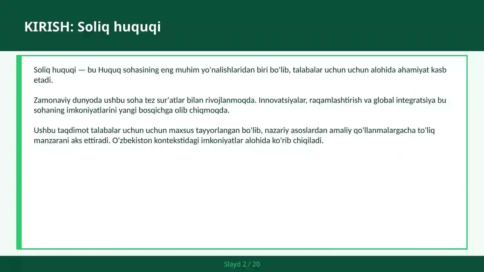 Soliq huquqi 2