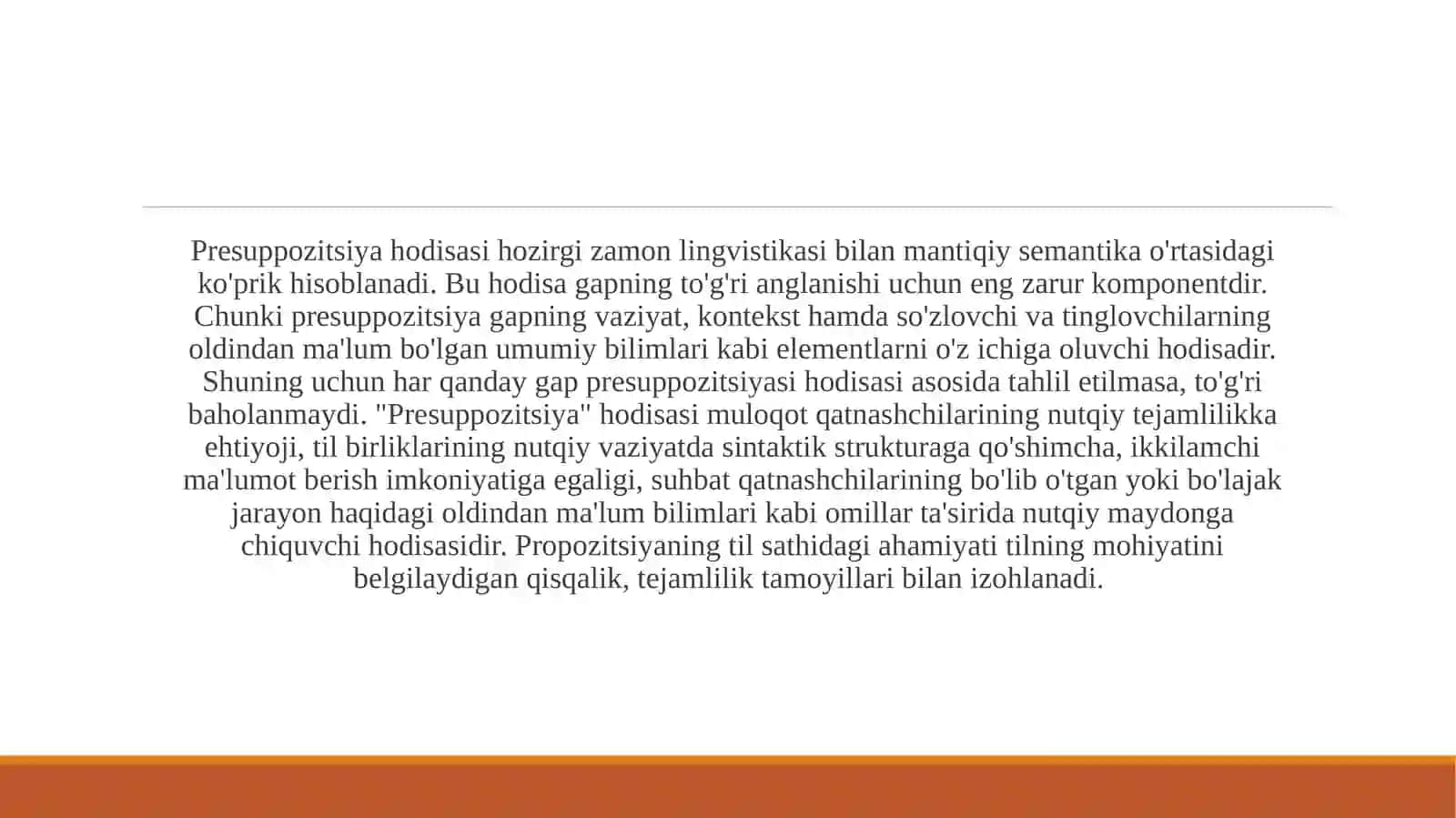PPT O‘zbek va arab tillarida tagma’no va presuppozitsiyaning ifodalanishi 2