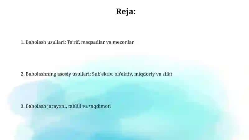 Sifatni baholash uslublari 2