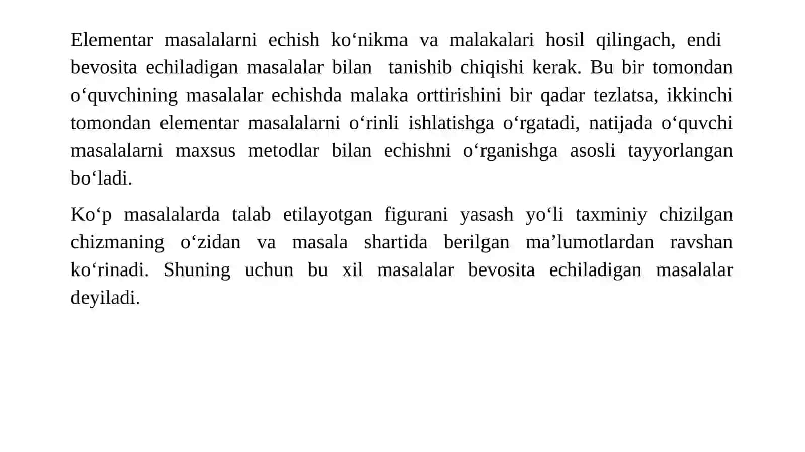 4-ma’ruza.Bevosita yechiladigan masalalar 2
