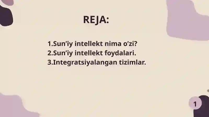 SUN’IY INTELLEKT BILAN INTEGRATSIYALANGAN TIZIMLAR 2