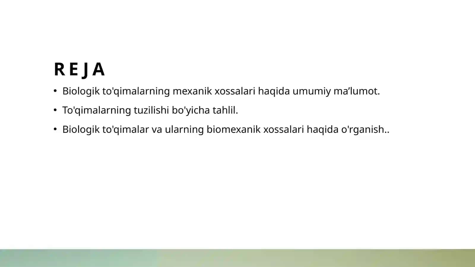 Biologik To'qimalarning Mexanik Xossalari 2