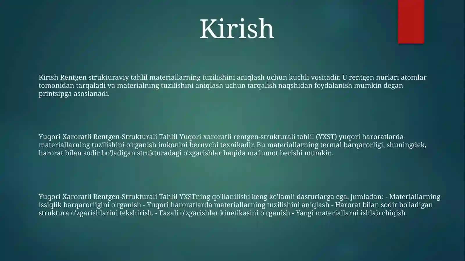 Yuqori Xaroratli Rentgen-StrukturaliTahlil 2