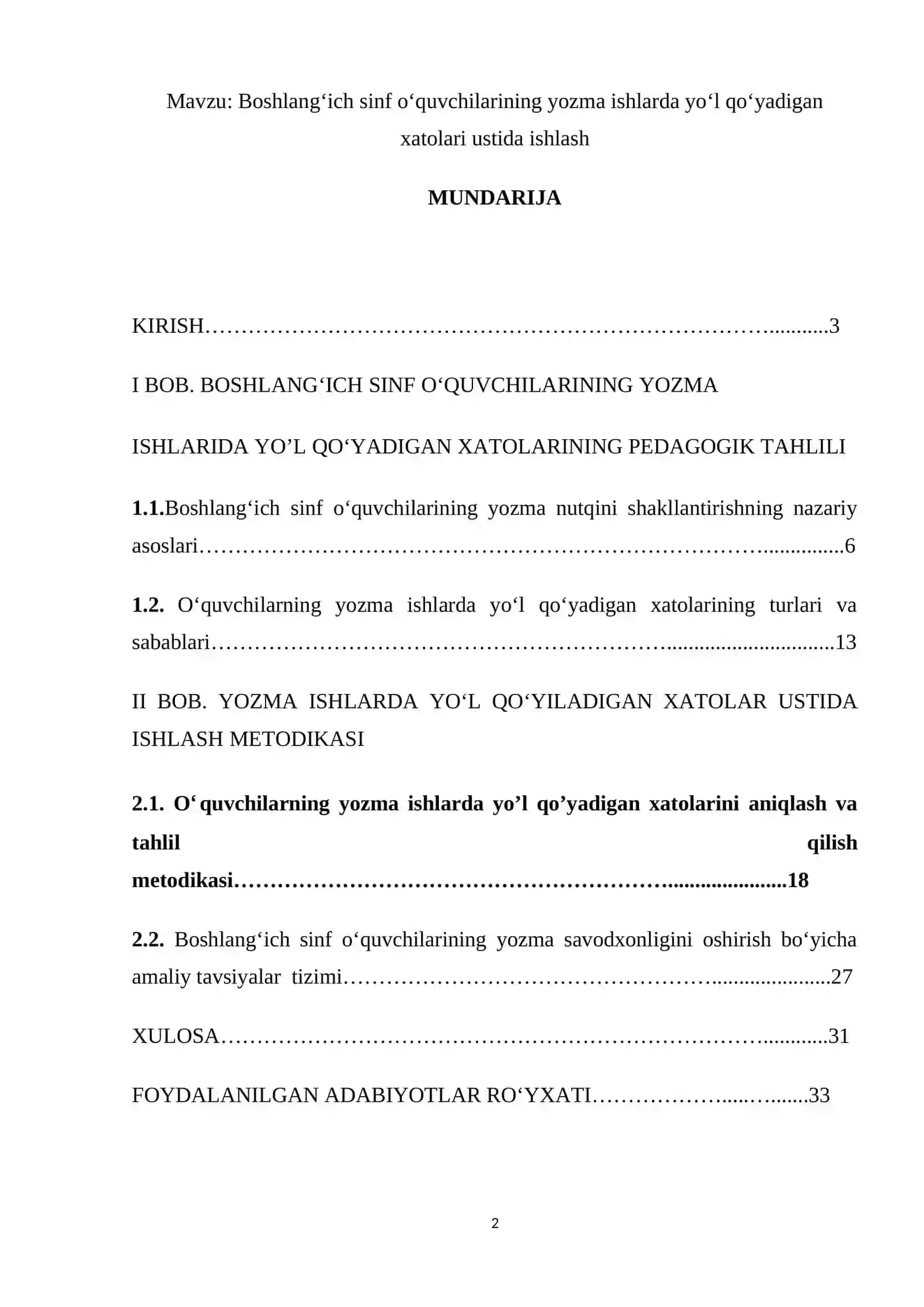 Ona tili oʻqish savodxonligi va uni oʻqitish metodikasi 2