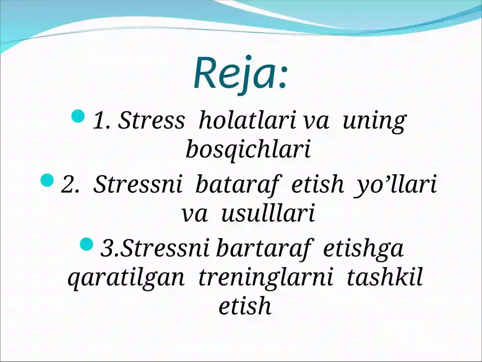 Stress holatlari va uning bosqichlari 2