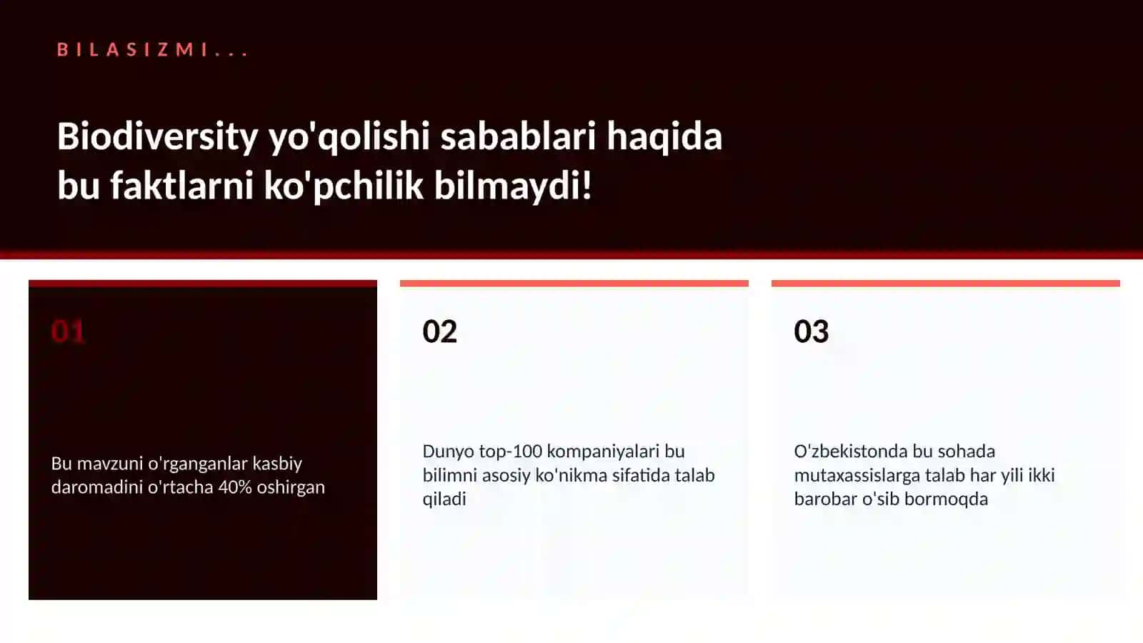 Biodiversity yo'qolishi sabablari 2