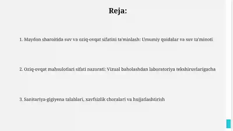Suv va oziq-ovqat sifatini ta'minlash 2
