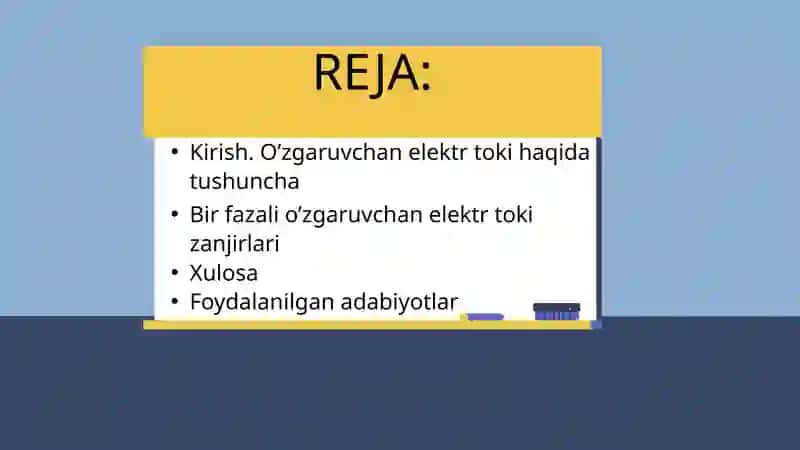 BIR FAZALI O’ZGARUVCHAN TOK ELEKTR ZANJIRLARI 2