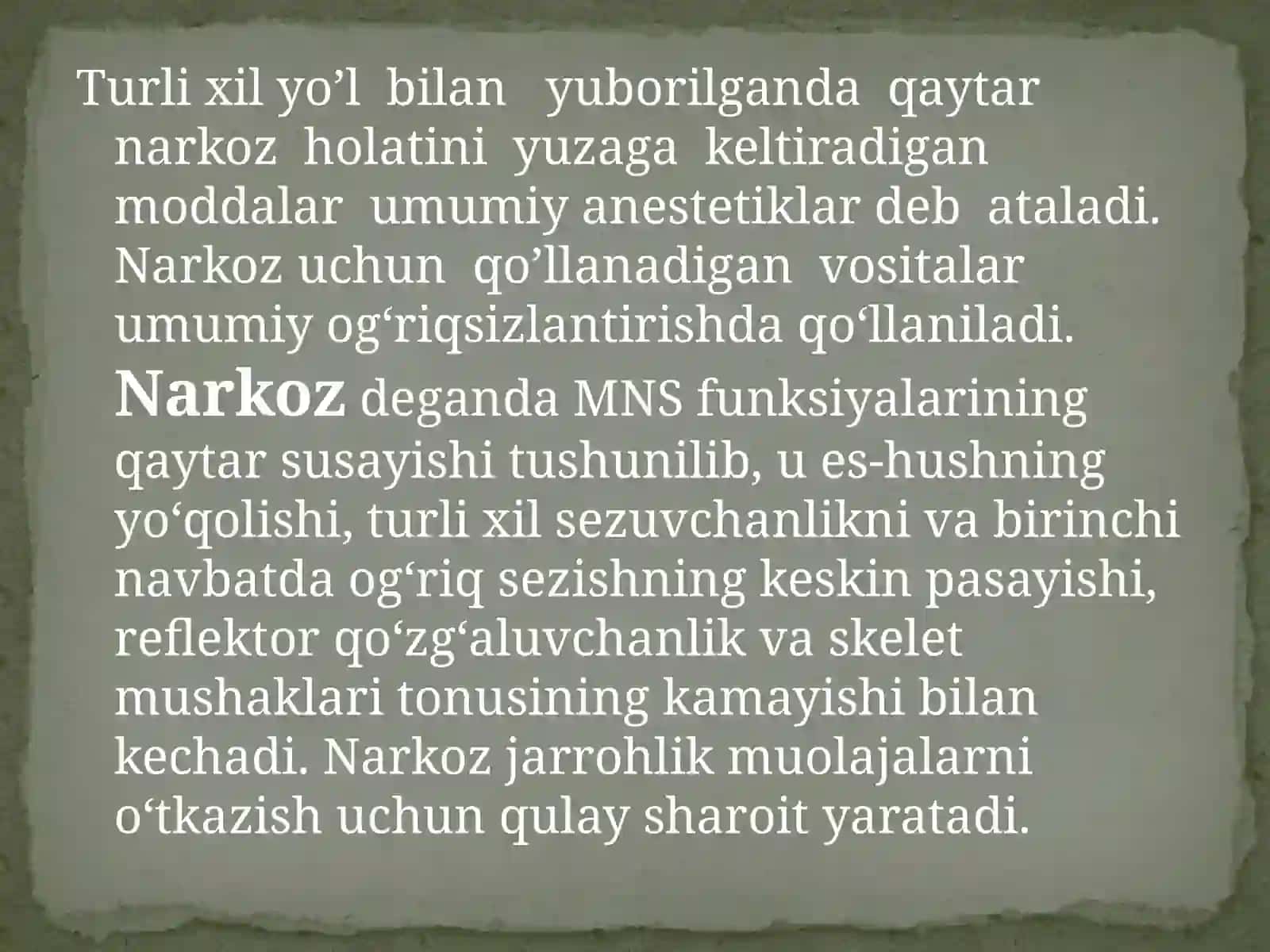 Narkoz vositalari. Etilspirti 2