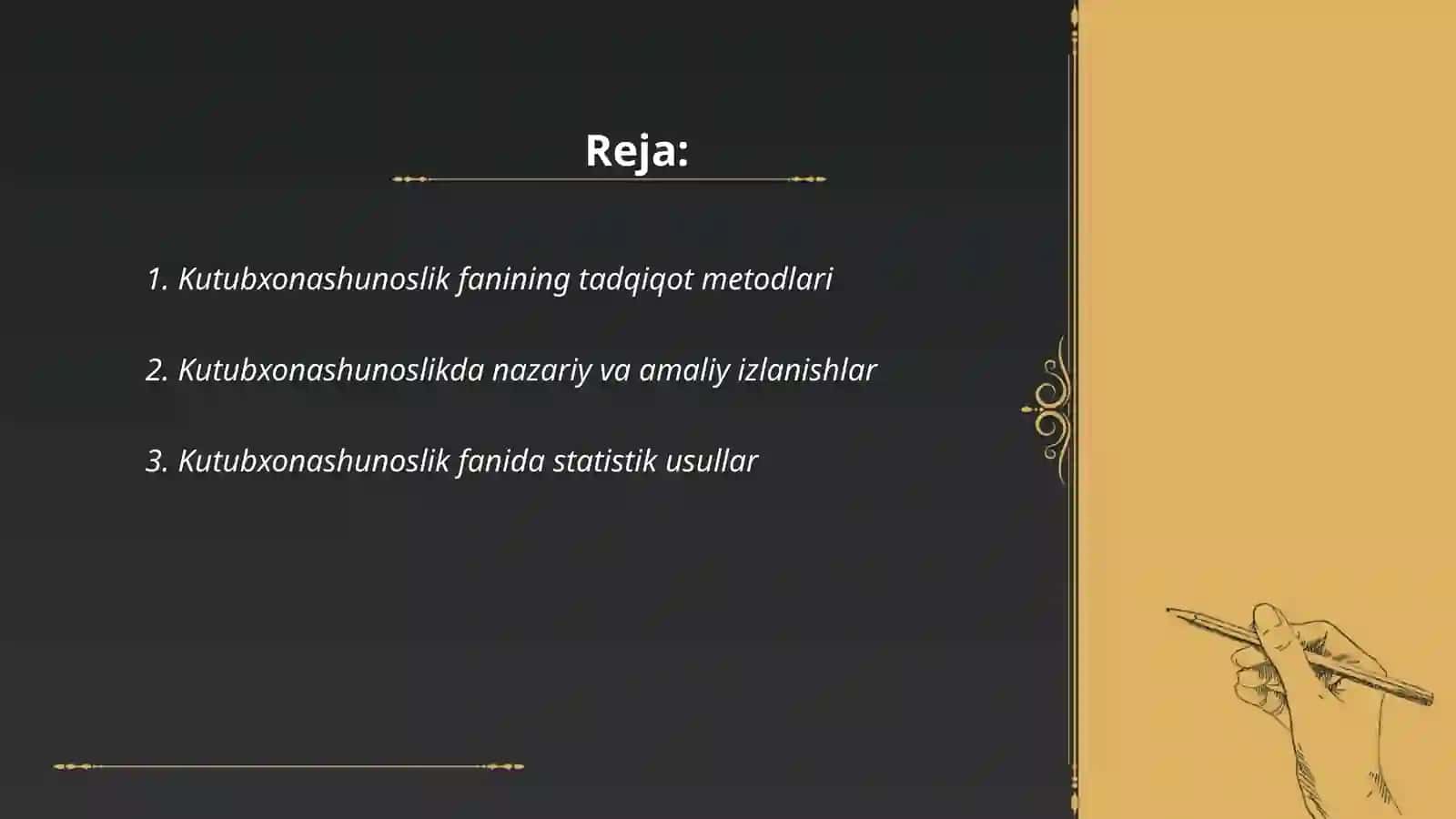 Kutubxonashunoslik fanining metodologiyasi 2