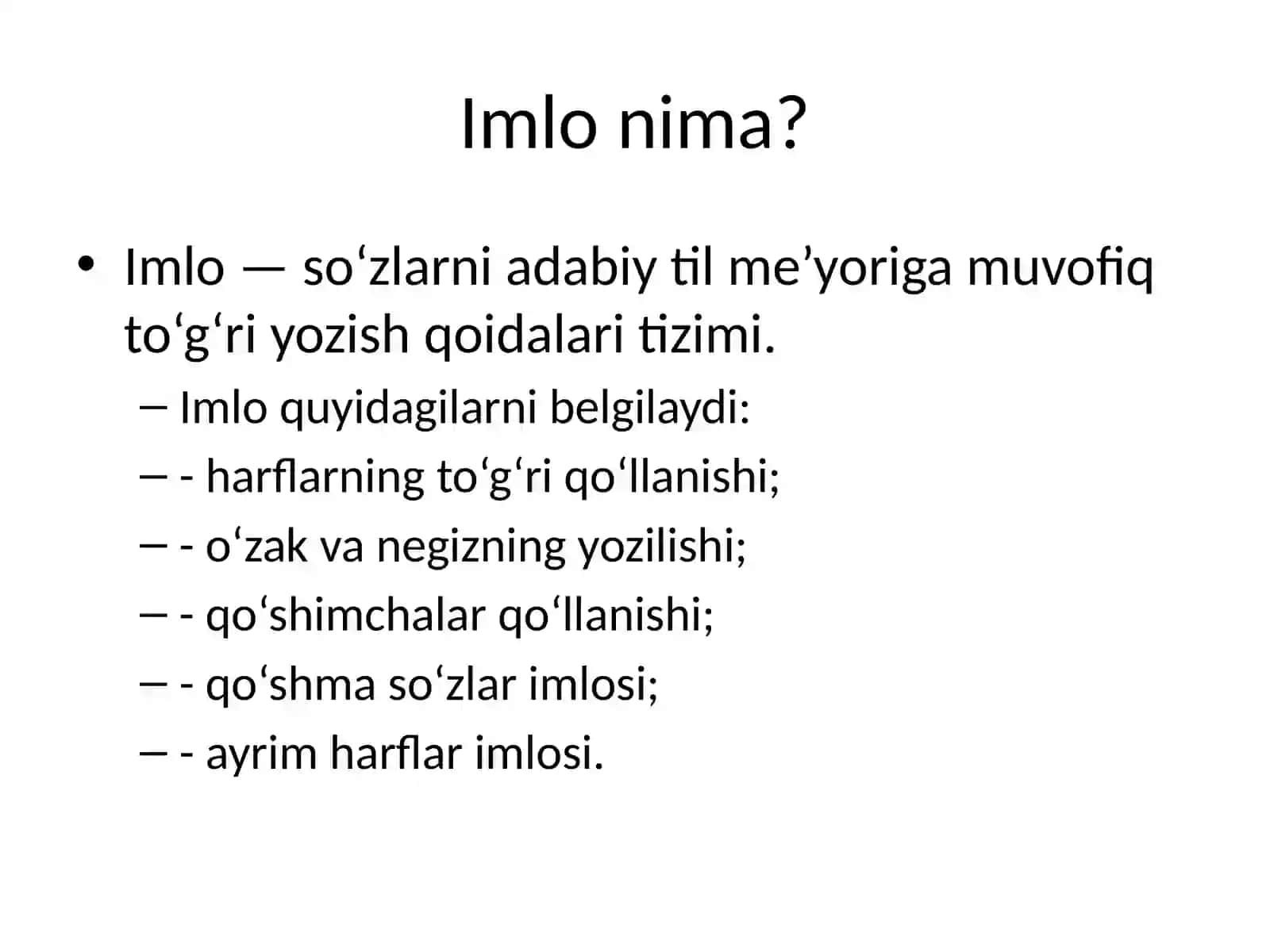 O'zbek tili imlo qoidalari 2