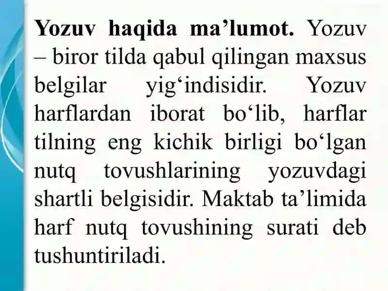 O‘zbek yozuvi va alifbo tarixi 2