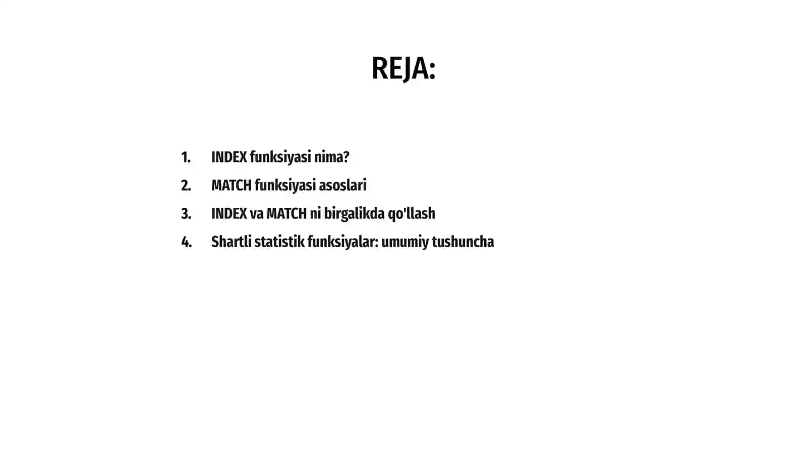 INDEX va MATCH funksiyalari 2