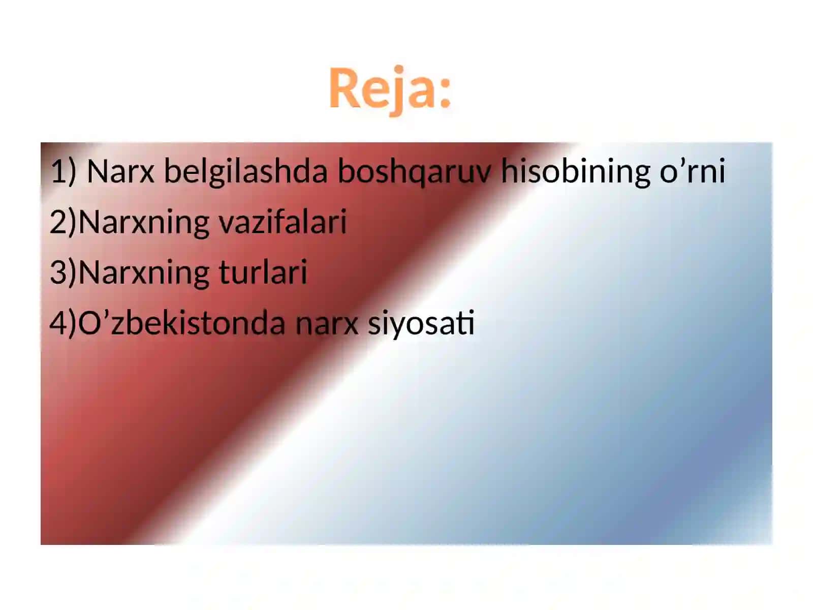 Narx belgilashda boshqaruv hisobining o’rni 2