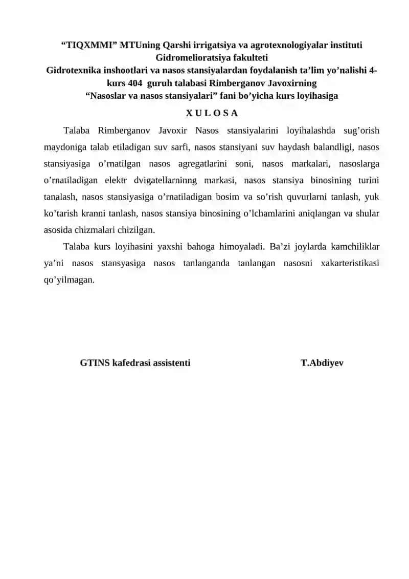 Nasoslar va nasos stansiyalari 2