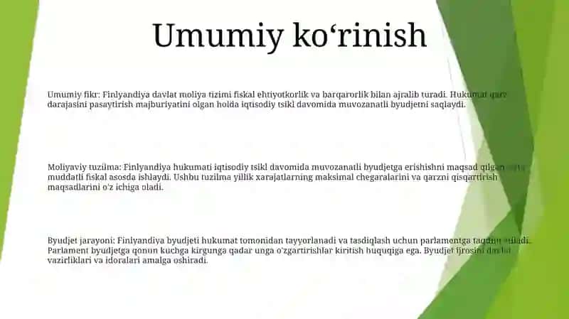 Finlandiya Davlat Moliya Tizimi 2