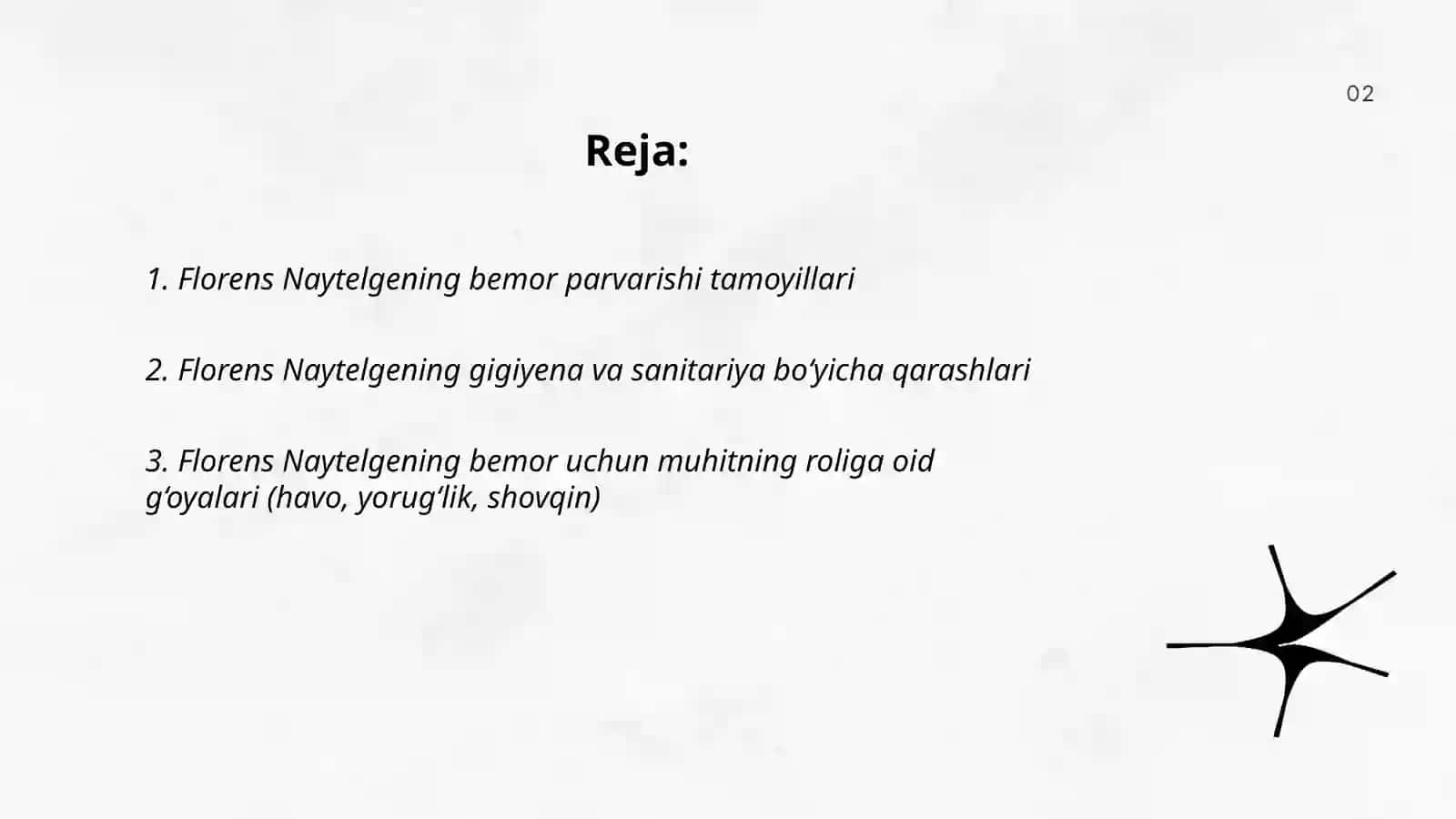 Florens Naytelgening bemorlarni parvarishlash haqida 2