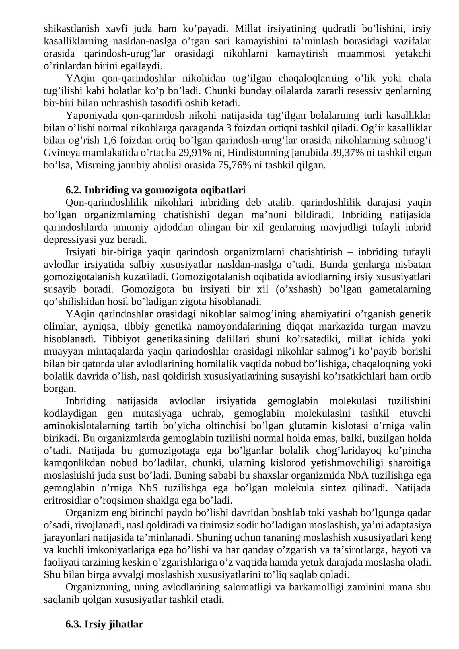 Valeologiya muammolari; qarindosh-urug’ orasidagi nikohlar 2