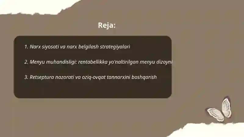 Restoran daromadlarini samarali boshqarish asoslari 2